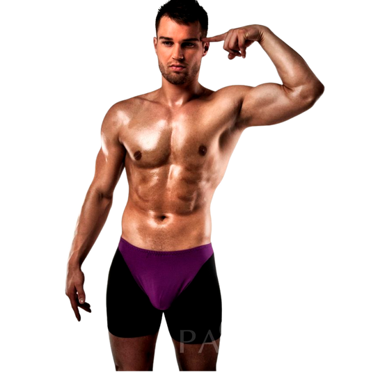 PASSION -BOXER 009 LILAC/BLACK EROTIC PASSION LINGERIE S/M