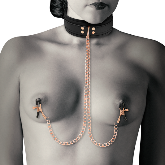 COQUETTE CHIC DESIRE - FANTASY NIPPLE CLAMP NECKLACE WITH NEOPRENE LINING