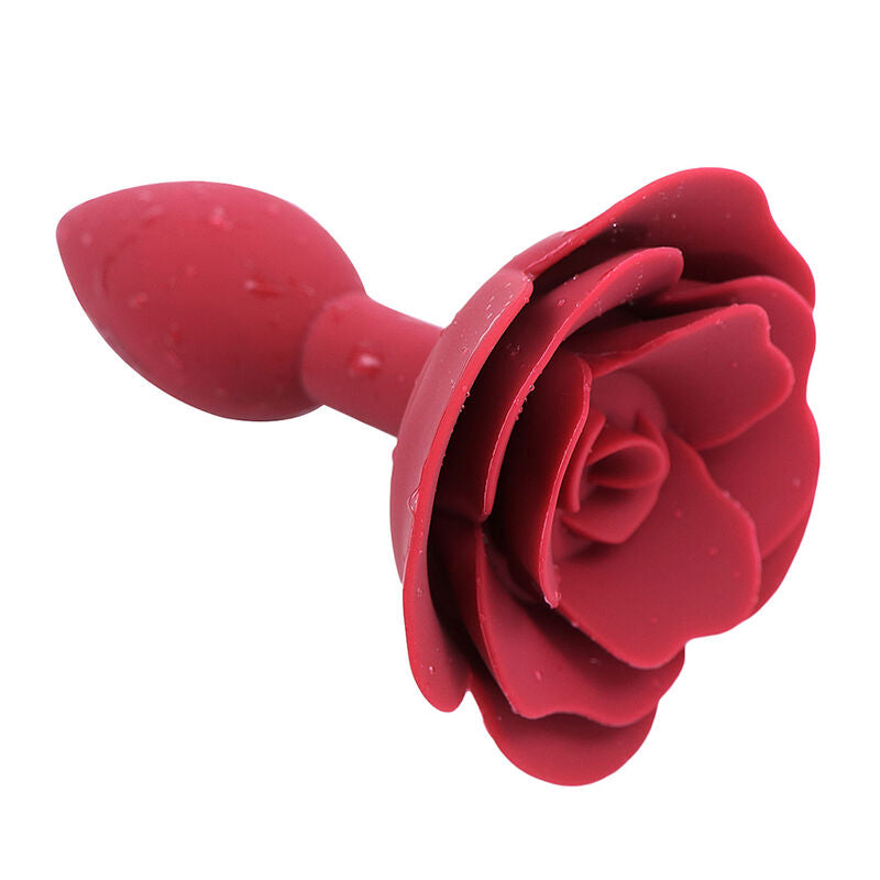 OHMAMA FETISH - ROSE SILICONE ANAL PLUG RED