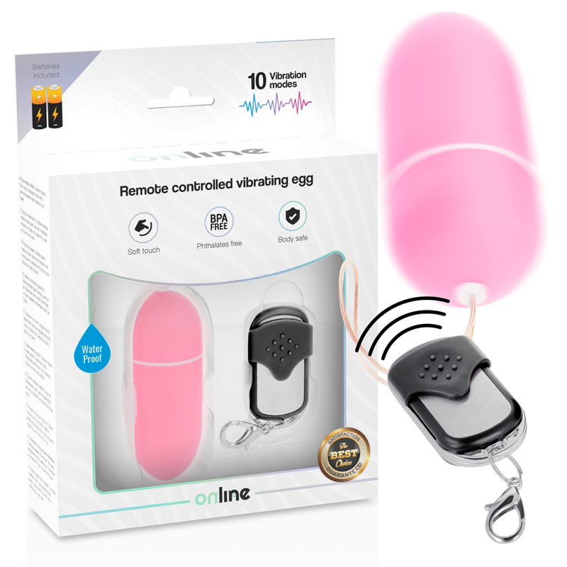 ONLINE- REMOTE CONTROL VIBRATING EGG L PINK