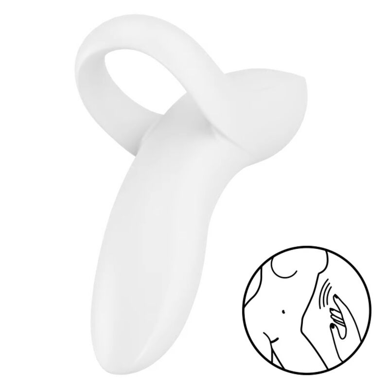 SATISFYER BOLD LOVER FINGER VIBRATOR - WHITE