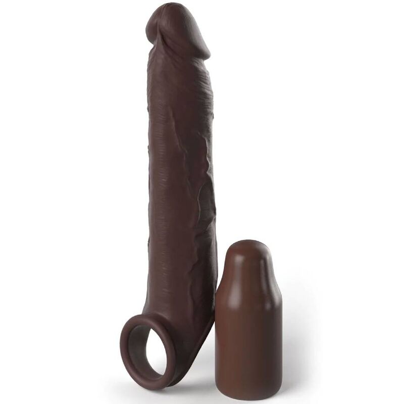 FANTASY X- TENSIONS - PIPEDREAMS EXTENSION W STRAP 7 INCH BROWN