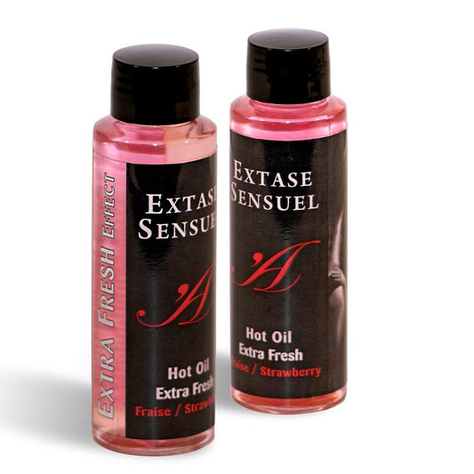 EXTASE SENSUEL KUUMA ÖLJY EXTRA TUORE MANSIKA 100ml