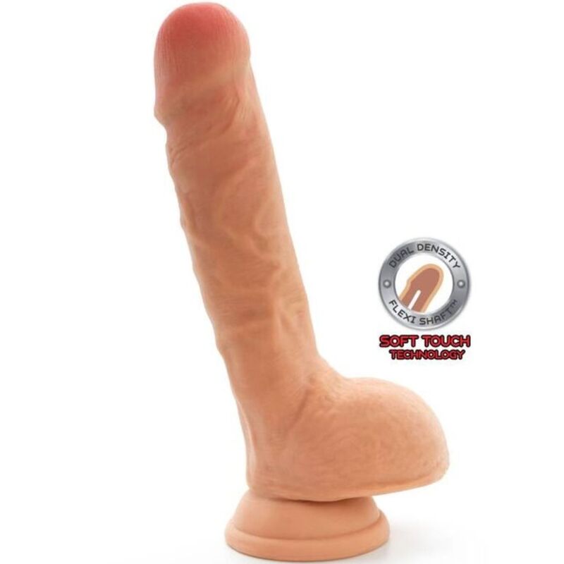 GET REAL - DUAL DENSITY DILDO 18 CM BALLS SKIN