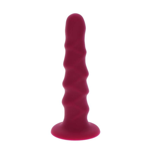 GET REAL - RIBBED DONG 12 CM PUNAINEN