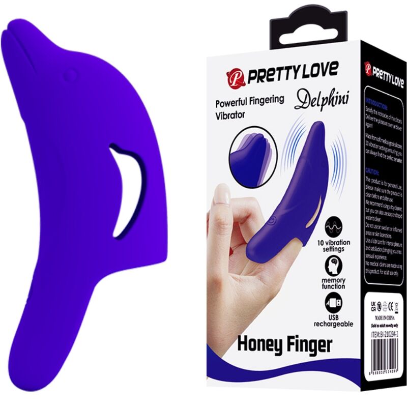 PRETTY LOVE - DELPHINI POWERFUL FINGERING STIMULATOR DARK BLUE