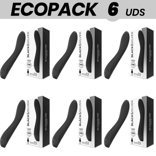 ECOPACK 6 UNITS - BLACK&SILVER KEAN VIBRATOR TOUCH CONTROL