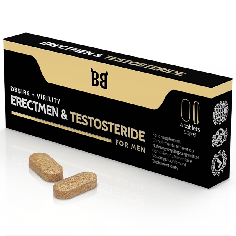 BLACKBULL BY SPARTAN - ERECTMEN & TESTOSTERIDE POWER AND TESTOSTERONE FOR MEN 4 C PSULAS