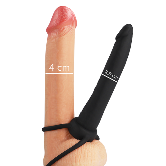 MYTHOLOGY - COBI ONYX ANAL DILDO WITH COCK AND TESTICLE RING 13 CM