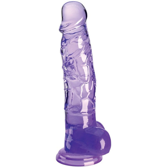 KING COCK CLEAR - REALISTINEN PENIS PALLOILLA 16,5 CM PURPURA