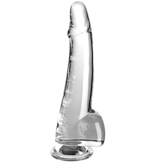 KING COCK CLEAR - DILDO KIVEKSILLÄ 19 CM LÄPINÄKYVÄ