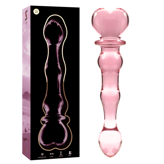 NEBULA SERIES BY IBIZA - MODEL 21 DILDO BOROSILICATE GLASS 20.5 X 3.5 CM PINK