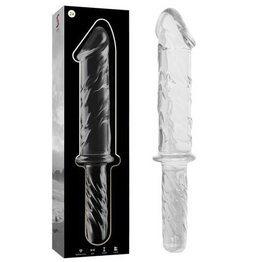 NEBULA SERIES BY IBIZA - MODEL 24 DILDO BOROSILICATE GLASS 28.5 X 5 CM CLEAR