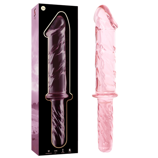 NEBULA SERIES BY IBIZA - MODEL 24 DILDO BOROSILICATE GLASS 28.5 X 5 CM PINK