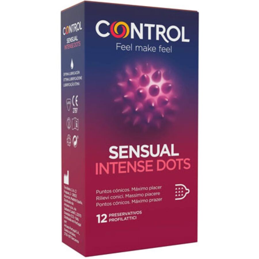 CONTROL - SPIKE CONICAL DOTS TEXTURED PRESERVATIVES 12 UNITS