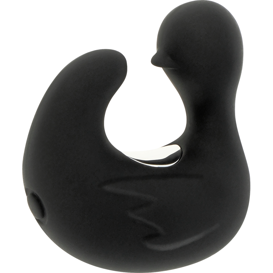 BLACK&SILVER- DUCKYMANIA RECHARGEABLE SILICONE STIMULATING DUCK THIMBLE