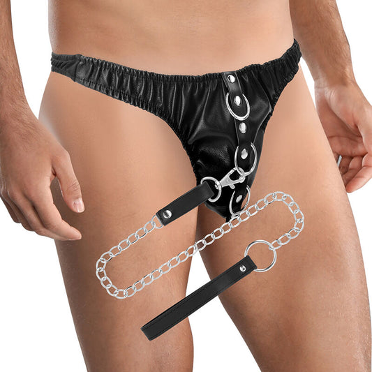 DARKNESS - SUBMISSION THONG WITH METAL CHAIN