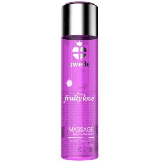 RUOTSI - FRUITY LOVE lämmittävä vaikutus -HIERONTAÖLJY PINK vadelma ja raparperi 60 ml